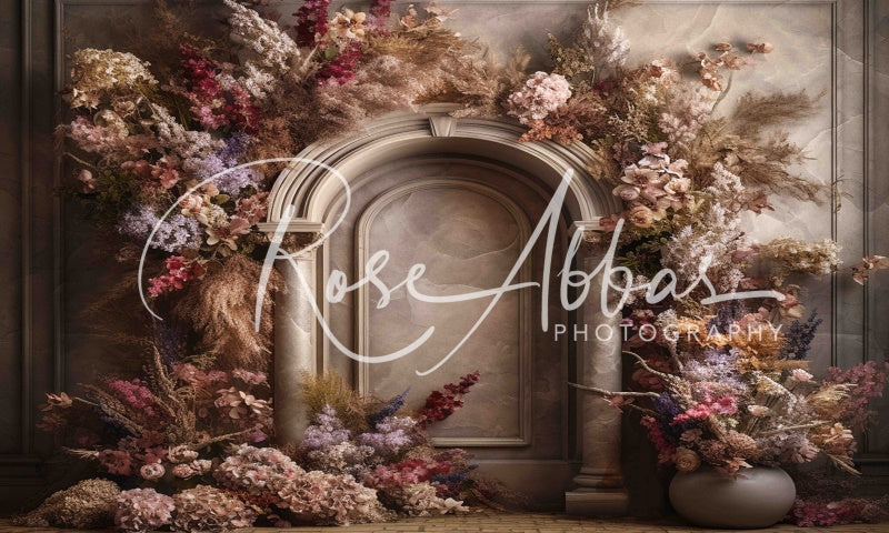 Kate Boho Herbst Blumen Bogen Hintergrund von Rose Abbas - Kate Backdrop.de