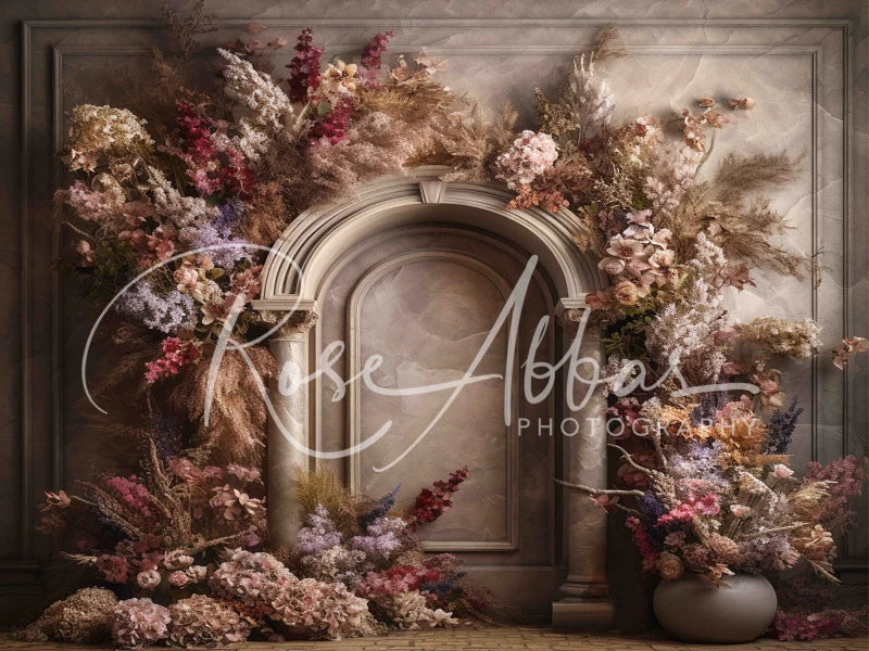 Kate Boho Herbst Blumen Bogen Hintergrund von Rose Abbas - Kate Backdrop.de