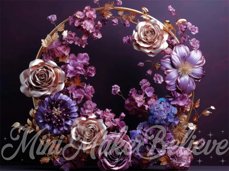 Kate Frühling Fine Arts Blumen Gold Mutterschaft Mädchen Hintergrund von Mini MakeBelieve - Kate Backdrop.de