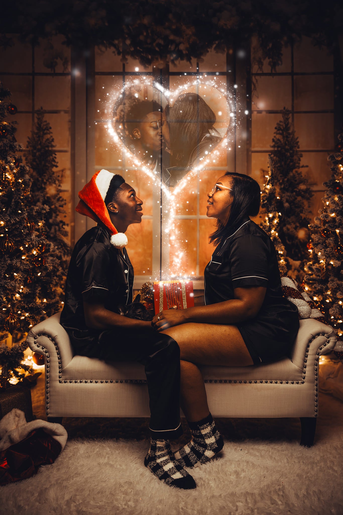 Kate Weihnachten Outdoor Weiß Fenster Schnee Hintergrund von Chain Photography - Kate Backdrop.de