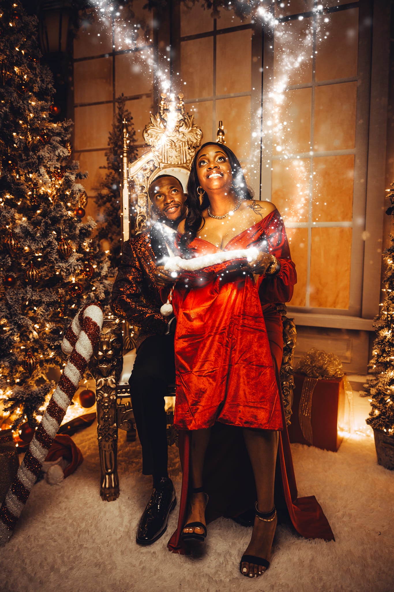 Kate Weihnachten Outdoor Weiß Fenster Schnee Hintergrund von Chain Photography - Kate Backdrop.de