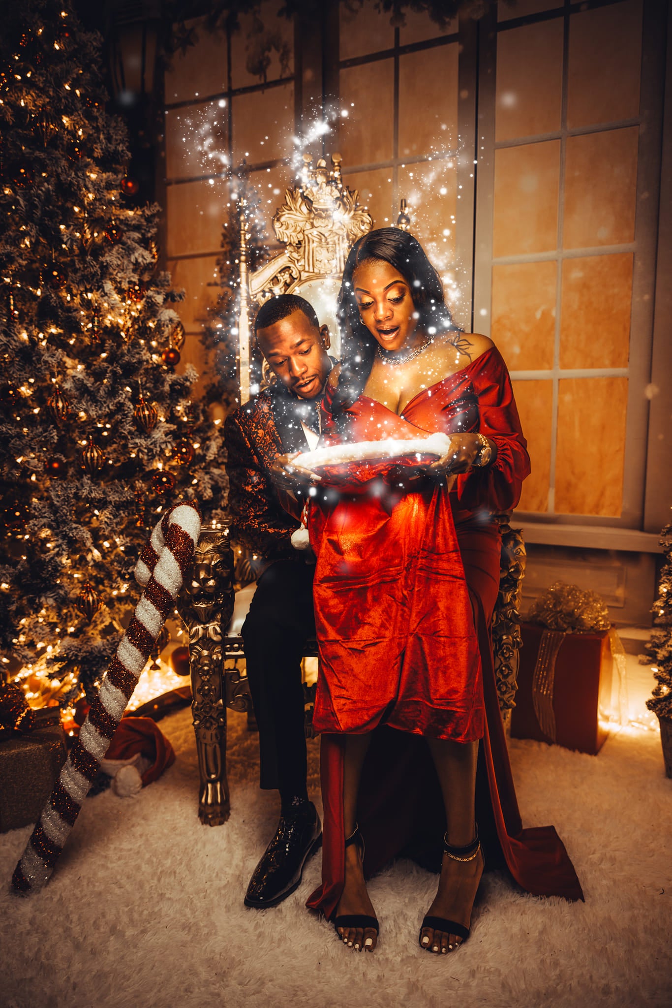 Kate Weihnachten Outdoor Weiß Fenster Schnee Hintergrund von Chain Photography - Kate Backdrop.de