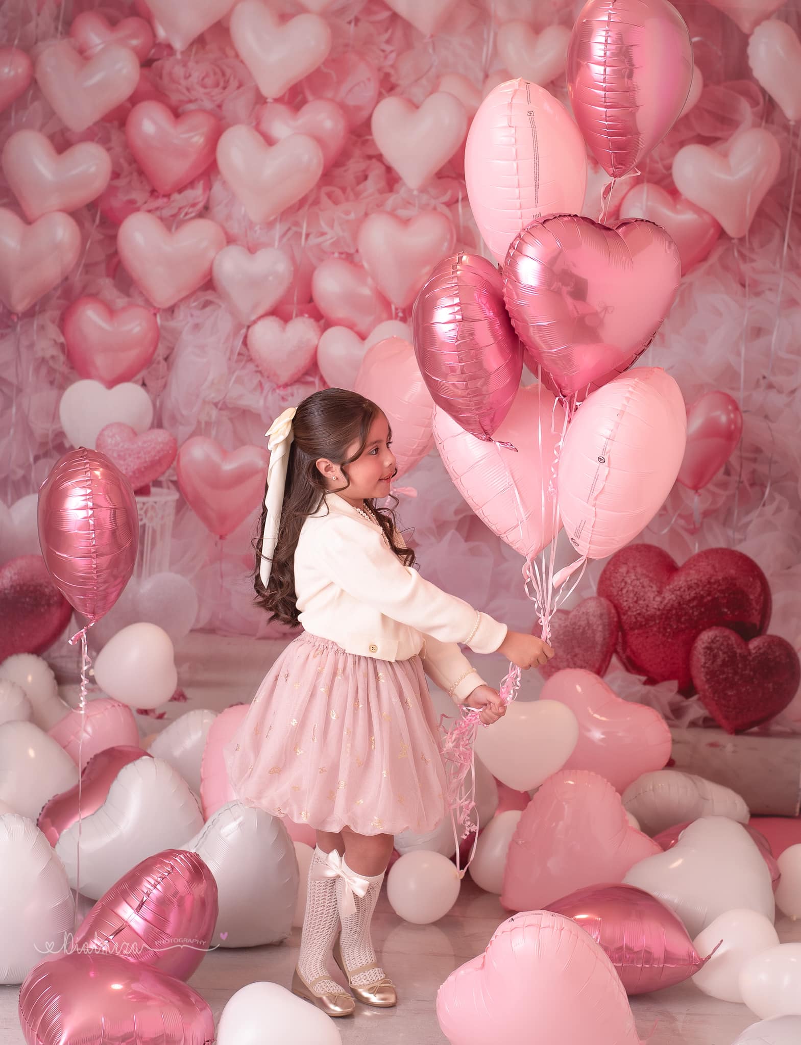 Kate Valentinstag Rosa Liebe Herz Ballon Romantische Raum Hintergrund von Emetselch