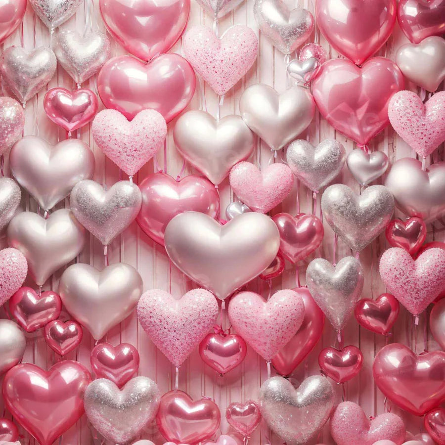 Kate Valentinstag Rosa und Silber Liebe Herz Ballon Hintergrund von Emetselch