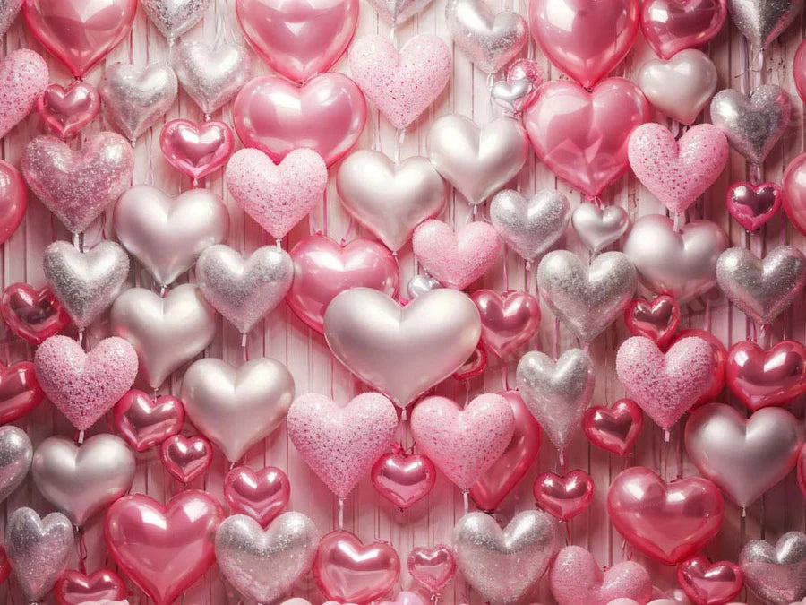 Kate Valentinstag Rosa und Silber Liebe Herz Ballon Hintergrund von Emetselch