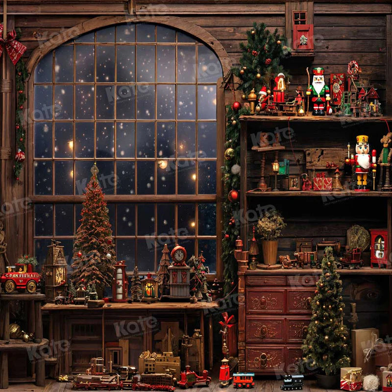 Kate Weihnachten Hintergrund Weihnachts-Weihnachtsmann-Zimmer für Fotografie - Kate Backdrop.de