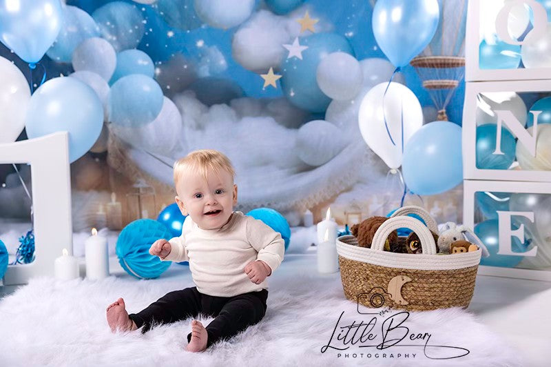 Kate Kuchen Smash Süßtraum Heißluftballon Fleece Hintergrund Entworfen von Chain Photography - Kate Backdrop.de