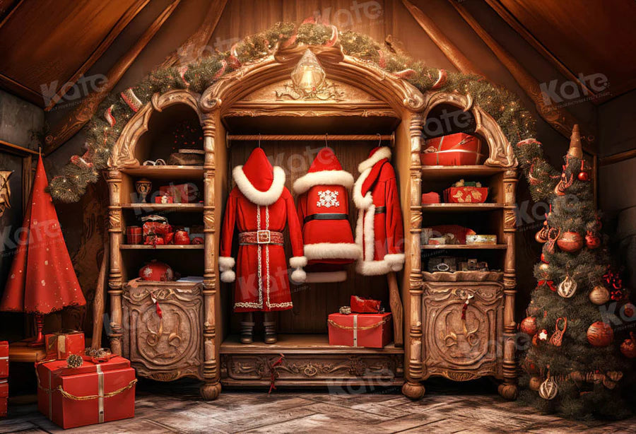 Kate Santa's Golden Wardrobe Hintergrund für Fotografie - Kate Backdrop.de