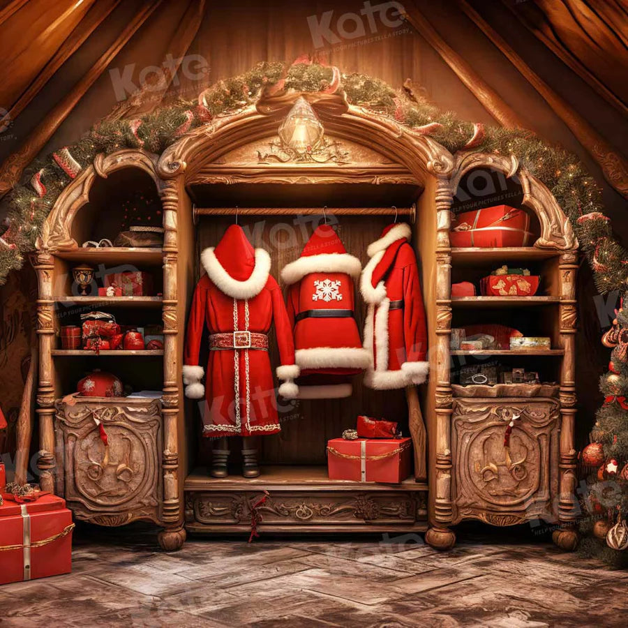 Kate Santa's Golden Wardrobe Hintergrund für Fotografie - Kate Backdrop.de
