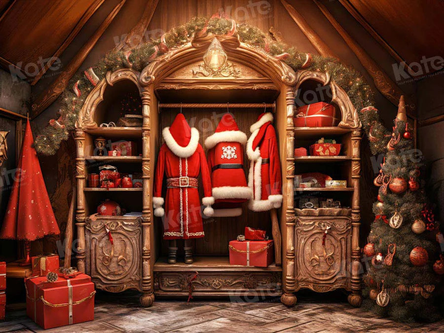 Kate Santa's Golden Wardrobe Hintergrund für Fotografie - Kate Backdrop.de