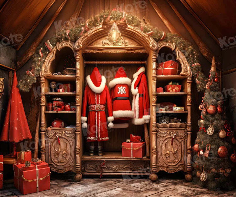 Kate Santa's Golden Wardrobe Hintergrund für Fotografie - Kate Backdrop.de