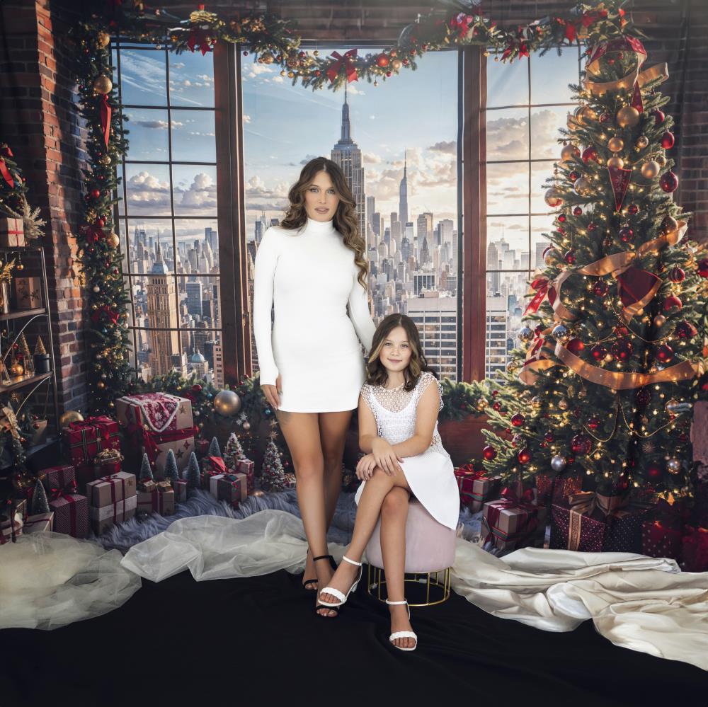 Kate Weihnachten Moderner Stadt-Wolkenkratzer Hintergrund entworfen von Emetselch - Kate Backdrop.de