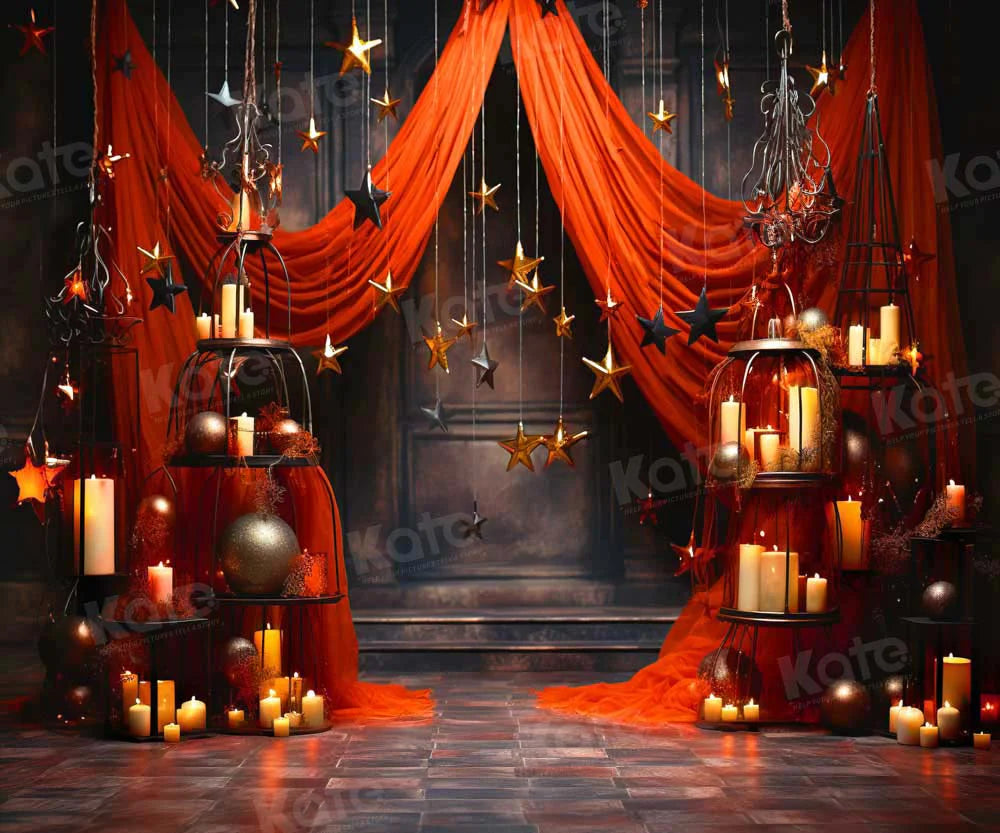 Kate Pentagramm Kerze Rot Bühnenhintergrund für Fotografie - Kate Backdrop.de
