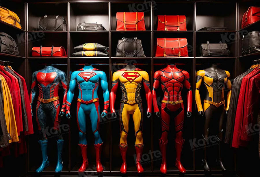 Kate Superman Tasche Garderobe Hintergrund für Fotografie - Kate Backdrop.de