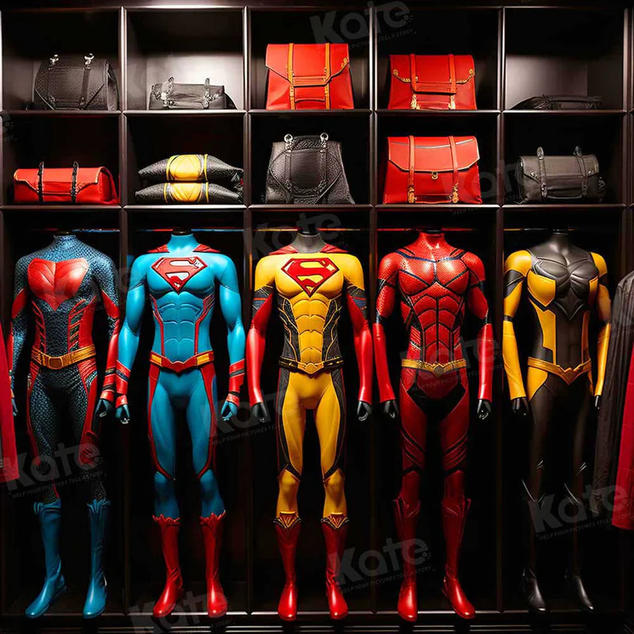 Kate Superman Tasche Garderobe Hintergrund für Fotografie - Kate Backdrop.de