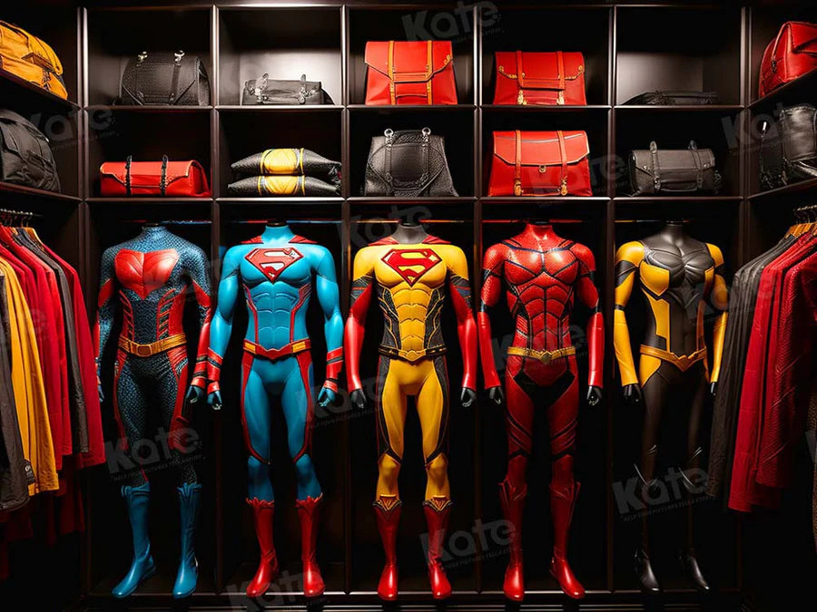 Kate Superman Tasche Garderobe Hintergrund für Fotografie - Kate Backdrop.de