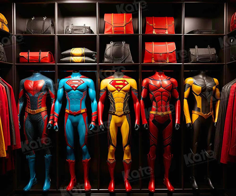 Kate Superman Tasche Garderobe Hintergrund für Fotografie - Kate Backdrop.de