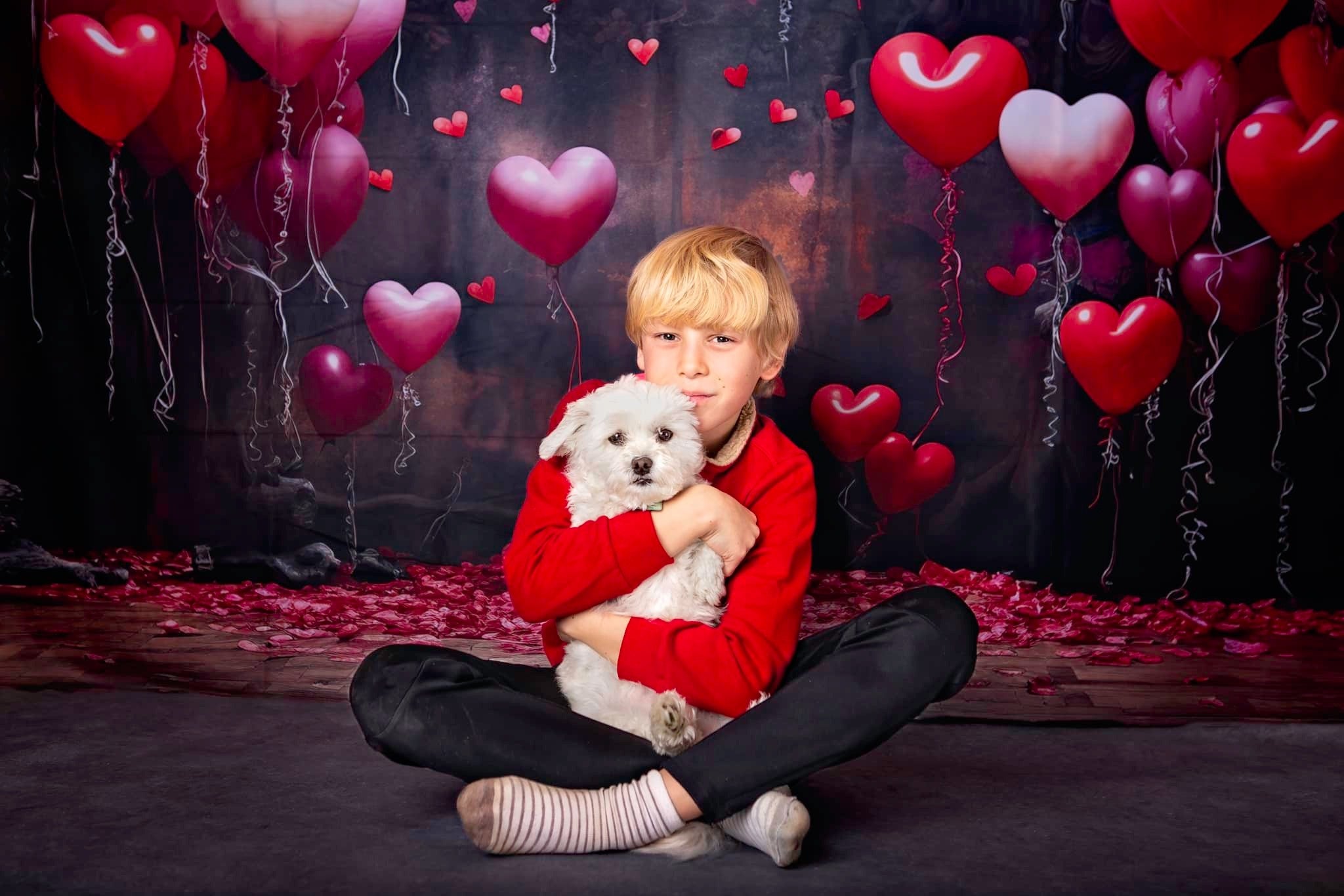 Kate Valentinstag Liebe Luftballons Hintergrund für Fotografie - Kate Backdrop.de