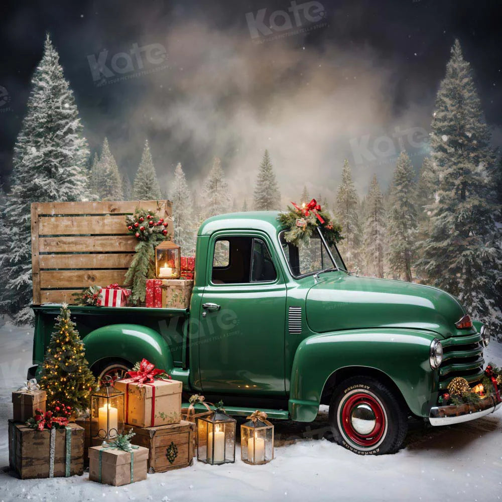 Kate Weihnachts-Geschenk Grüner Autohintergrund von Emetselch - Kate Backdrop.de