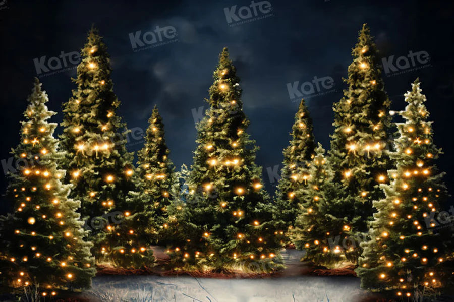 Kate Outdoor String Lichterkette Weihnachten -Baum Hintergrund für Fotografie