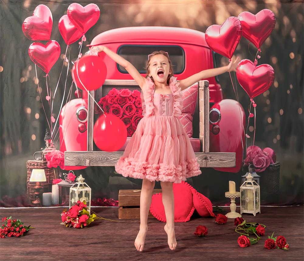 Kate Valentinstag Liebe Ballon LKW Hintergrund von Chain Photography