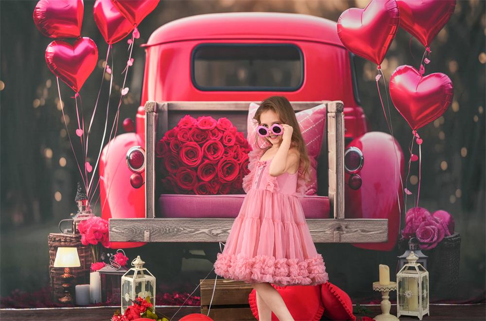 Kate Valentinstag Liebe Ballon LKW Hintergrund von Chain Photography