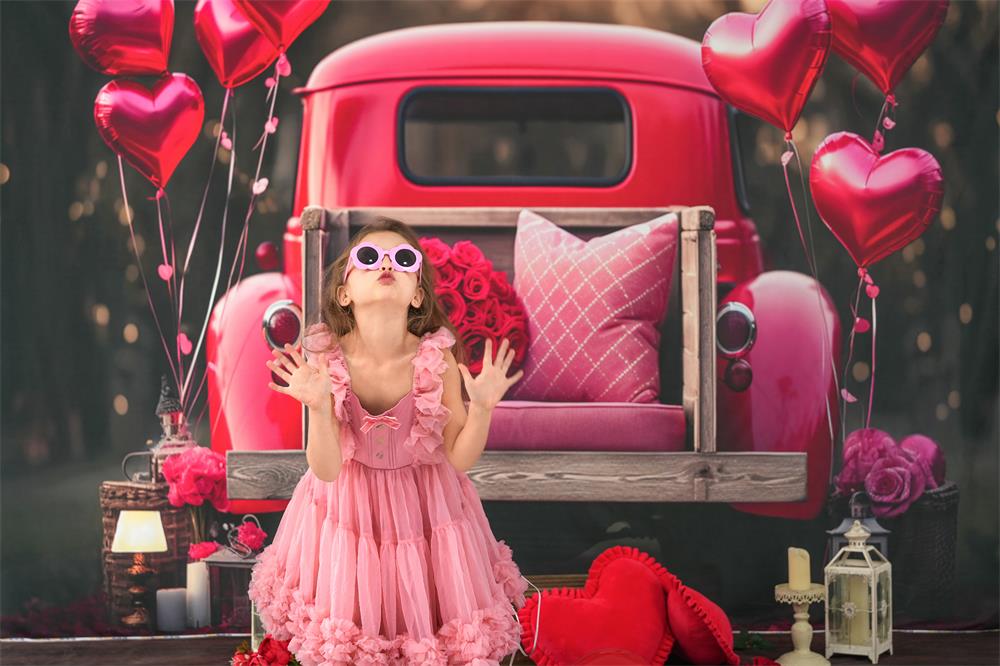 Kate Valentinstag Liebe Ballon LKW Hintergrund von Chain Photography
