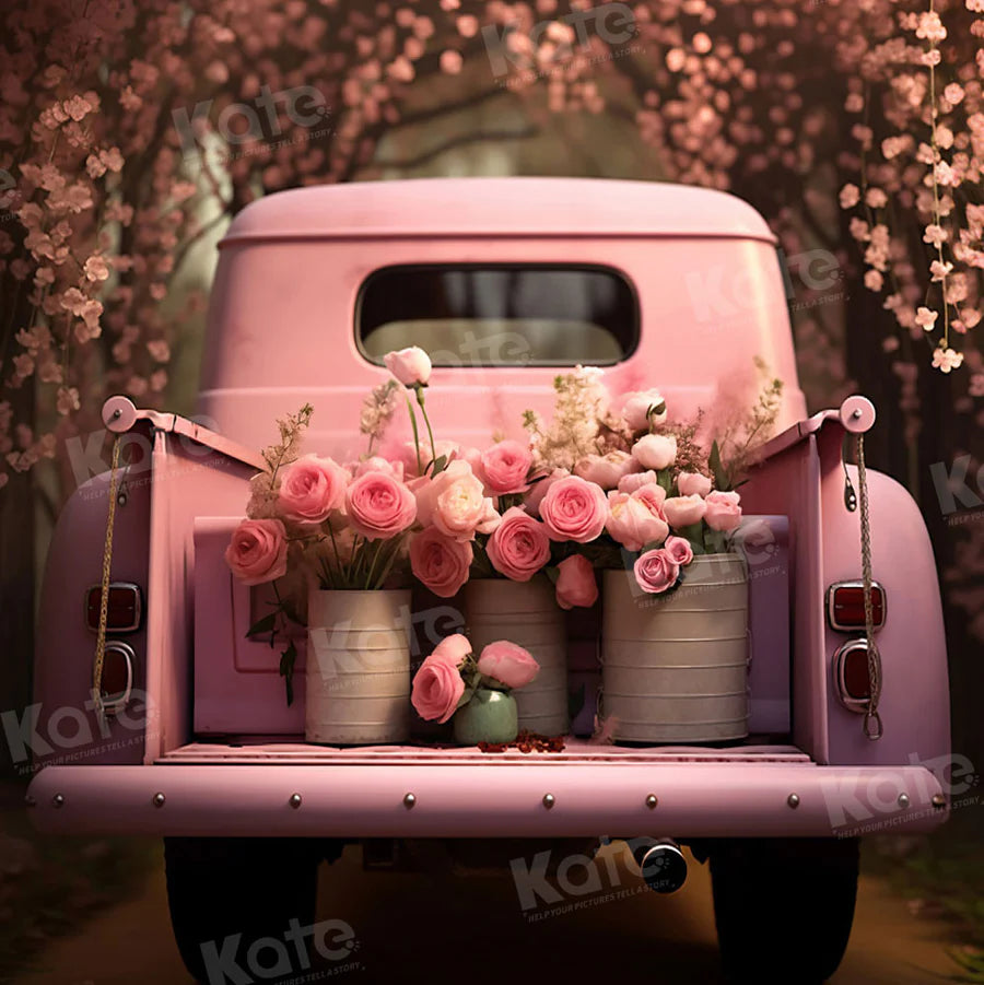 Kate Valentinstag Rosa Blumen LKW Hintergrund von Chain Photography - Kate Backdrop.de