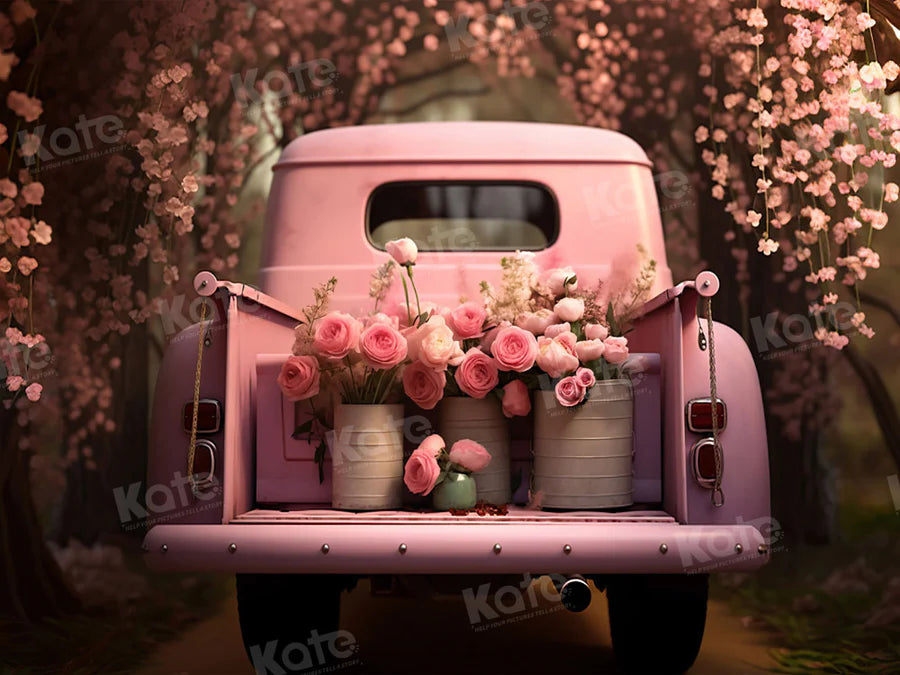 Kate Valentinstag Rosa Blumen LKW Hintergrund von Chain Photography - Kate Backdrop.de
