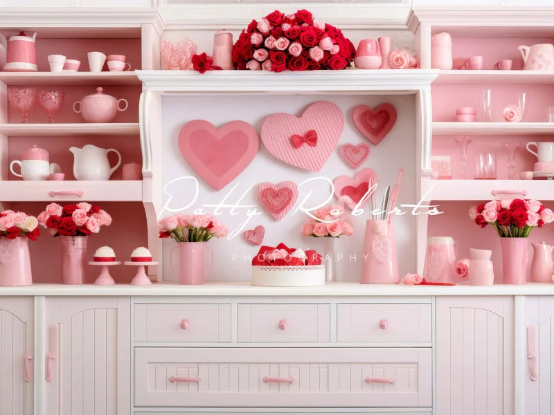 Kate Valentinstag Rosa Küche Hintergrund von Patty Roberts - Kate Backdrop.de