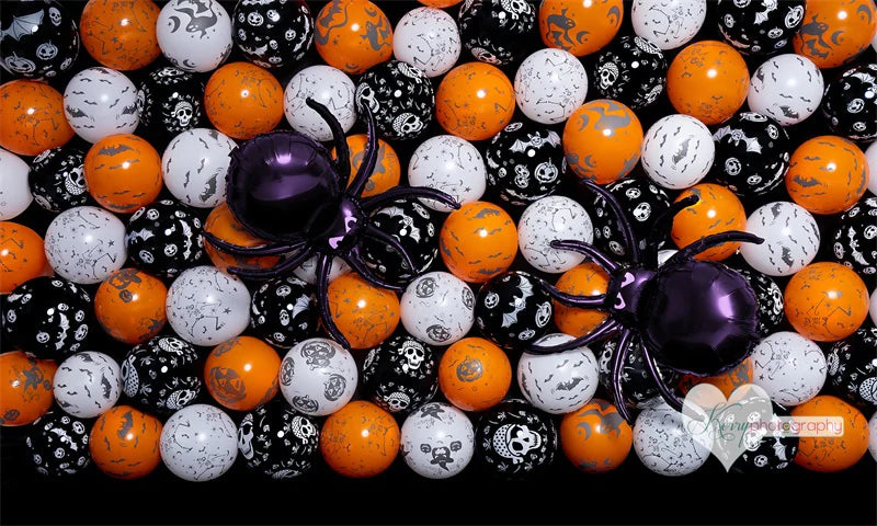 Kate Halloween Spinne Ballon Hintergrund für Fotografie von Kerry Anderson - Kate Backdrop.de
