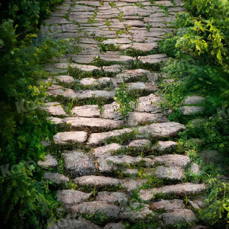 Kate Frühling Grün Gras Steinboden Hintergrund von Kate - Kate Backdrop.de