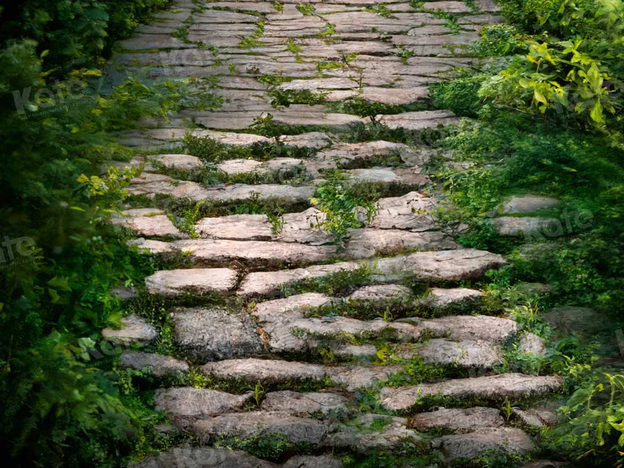 Kate Frühling Grün Gras Steinboden Hintergrund von Kate - Kate Backdrop.de