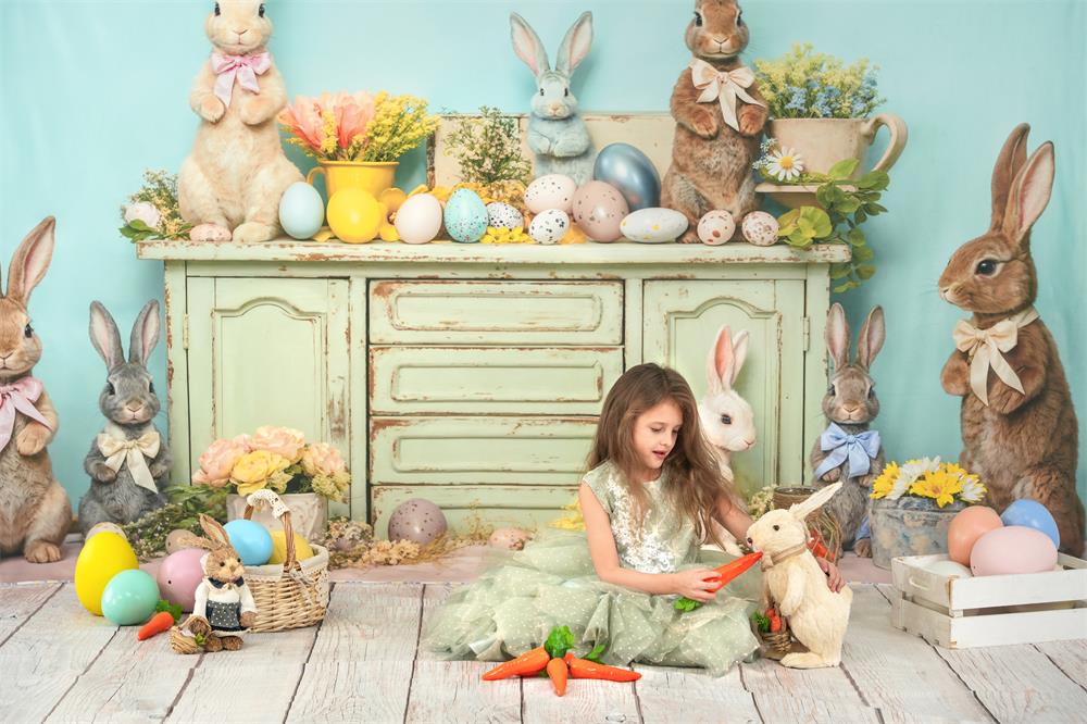 Kate Frühling Osterei Hase Blumen Hintergrund von Emetselch - Kate Backdrop.de