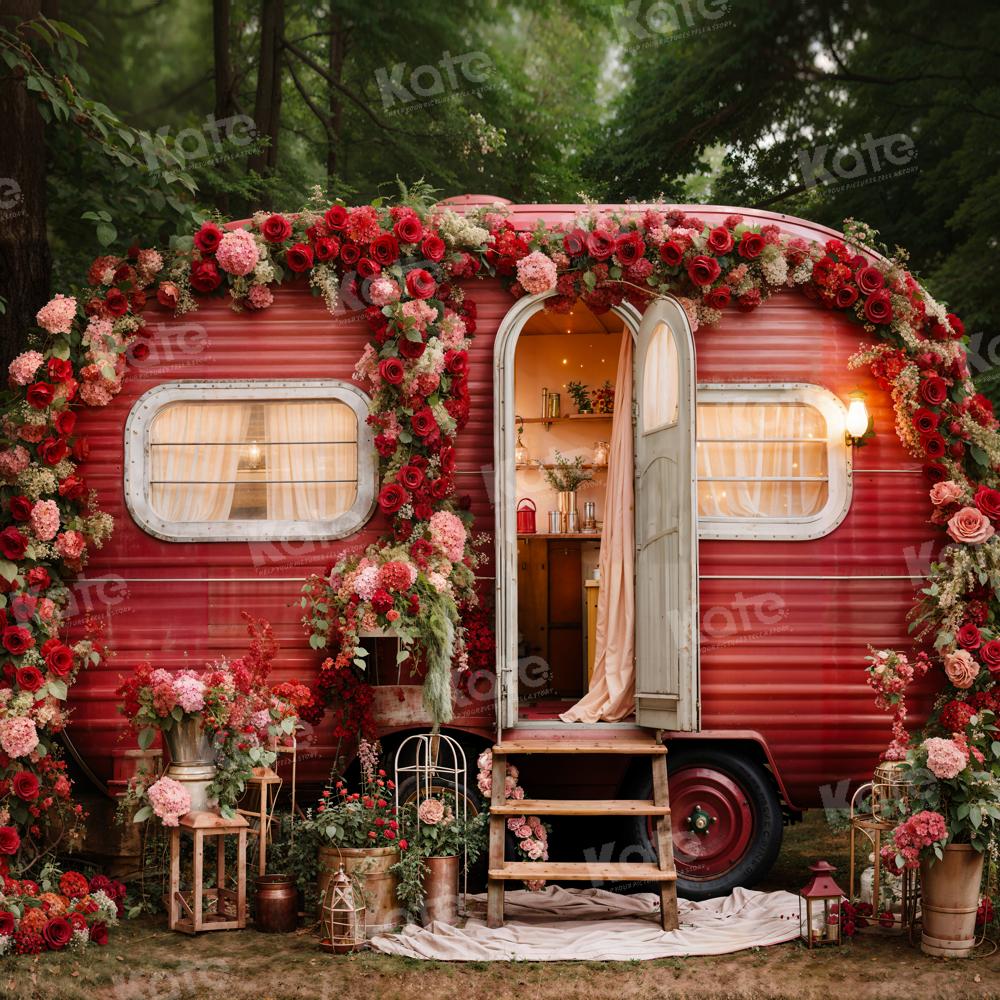 Kate Valentinstag Blumen Outdoor Haus Hintergrund von Emetselch