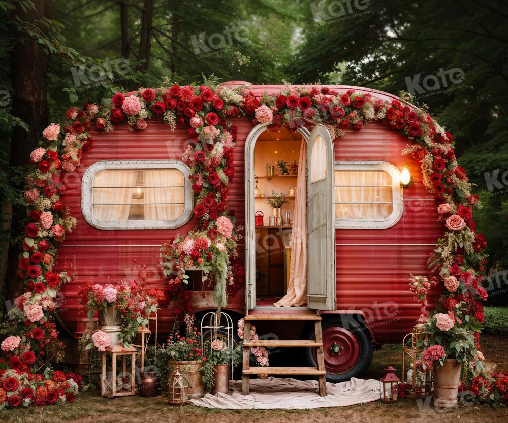 Kate Valentinstag Blumen Outdoor Haus Hintergrund von Emetselch