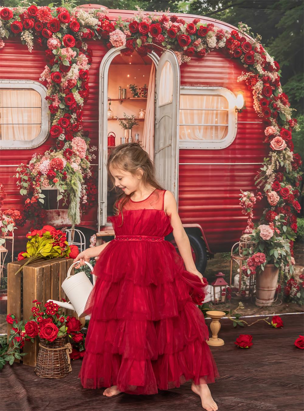 Kate Valentinstag Blumen Outdoor Haus Hintergrund von Emetselch - Kate Backdrop.de