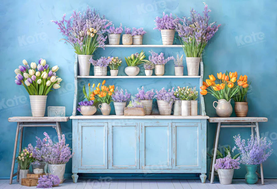 Kate Frühling Blumen Blau Zimmer Hintergrund von Emetselch - Kate Backdrop.de