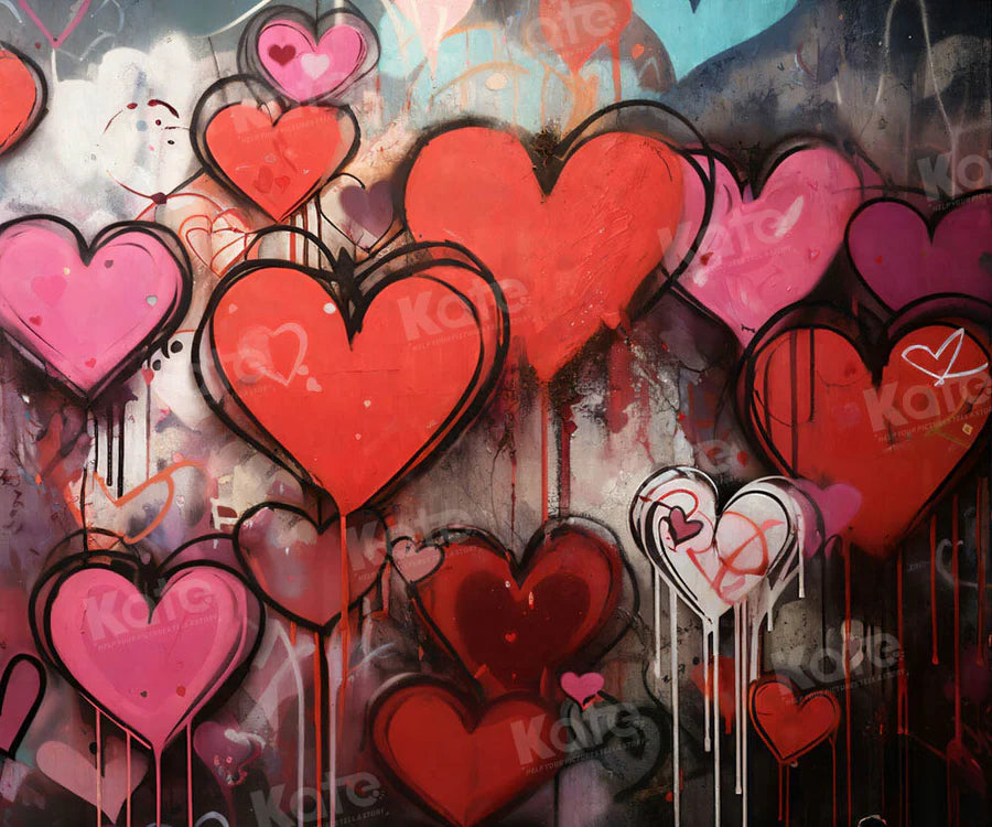 Kate Valentine's Day Herzen Hintergrund von Chain Photography - Kate Backdrop.de