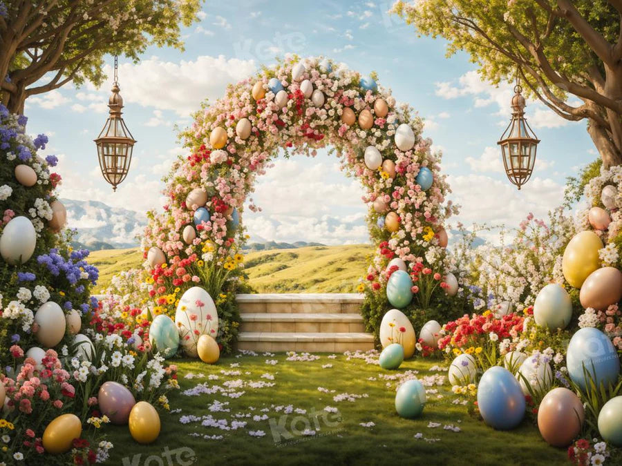 Kate Frühling Ostereier Blumen Bogen Hintergrund von Chain Photography - Kate Backdrop.de