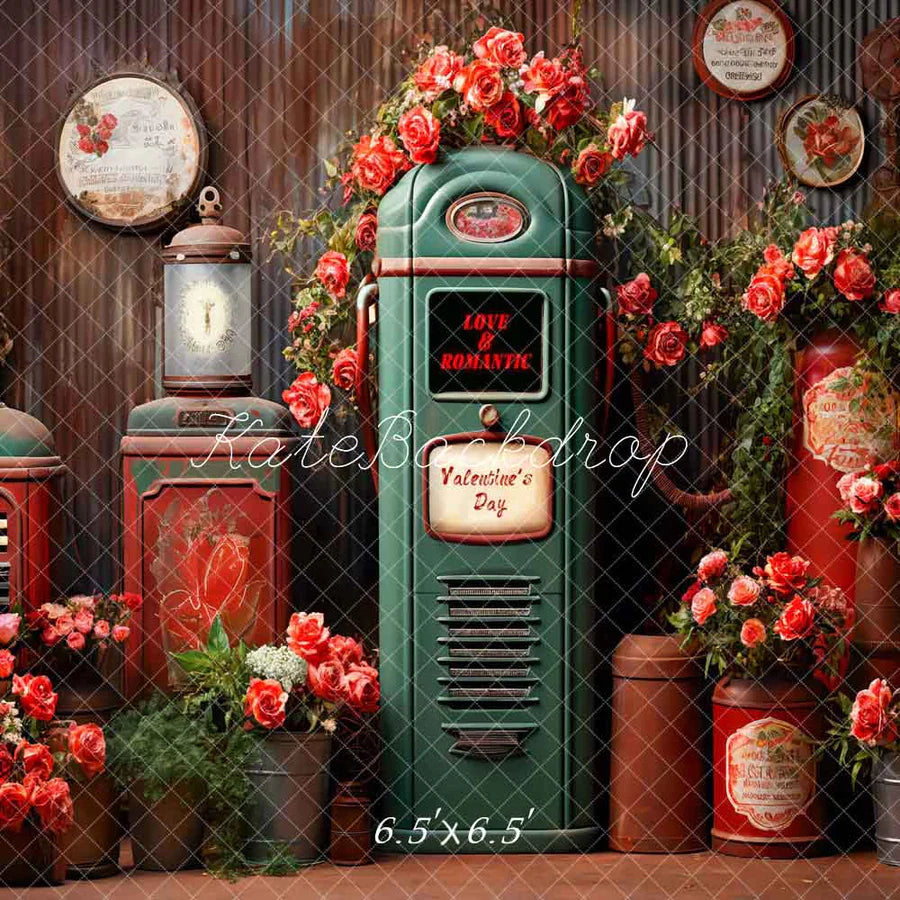 Kate Valentinstag Blumen Briefkasten Retroraum Hintergrund von Chain Photography - Kate Backdrop.de