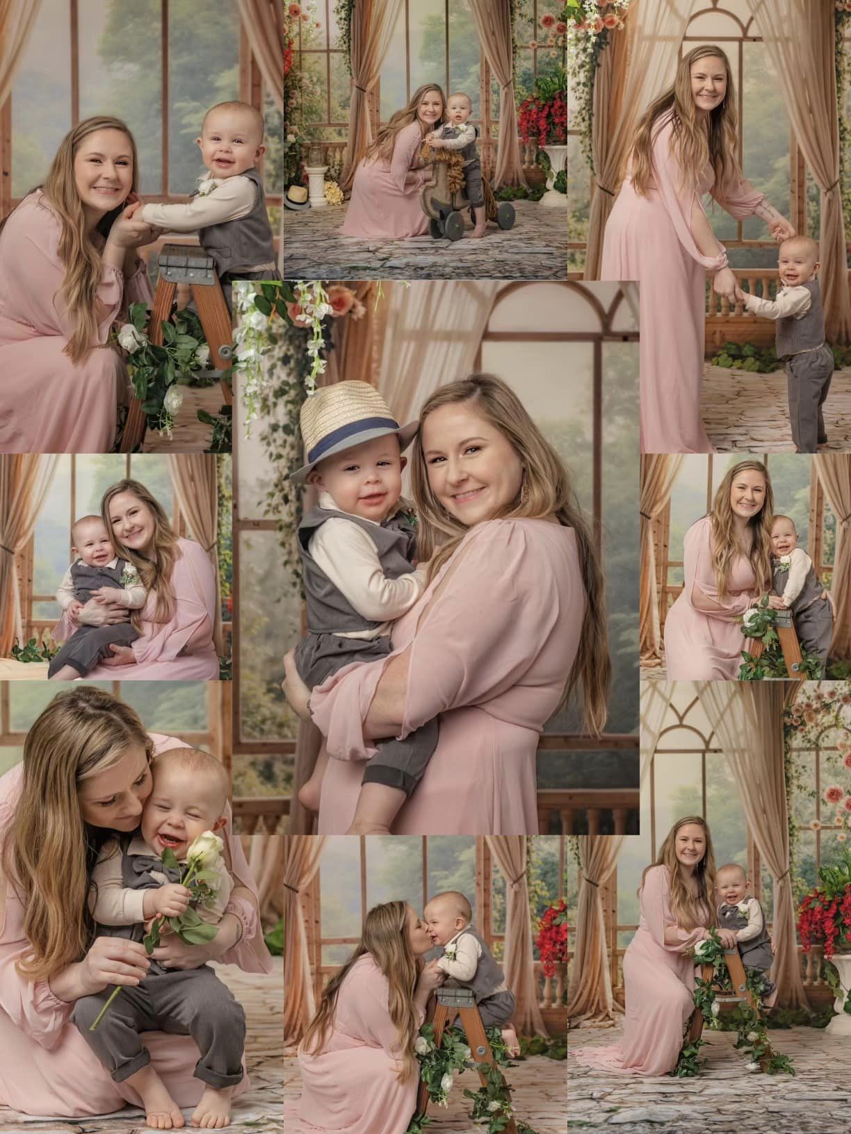 Kate Frühling Rosa Blumen Fenster Zimmer Hintergrund von Emetselch - Kate Backdrop.de