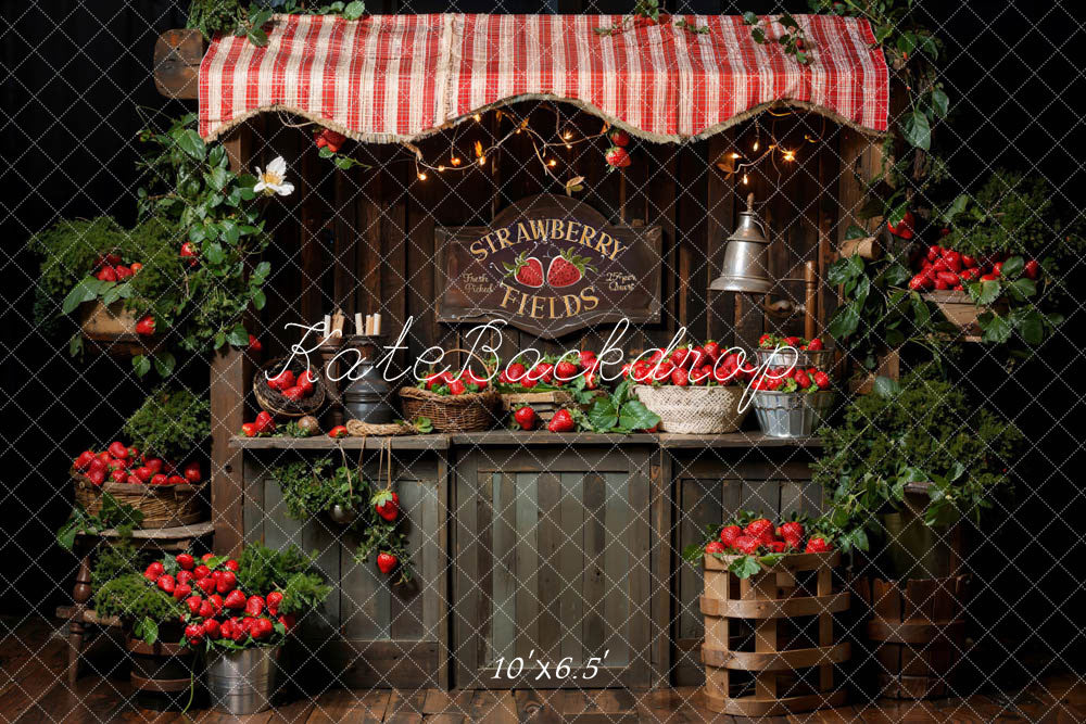 Kate Frühling Pflanze Grünes Erdbeerfeld Hintergrund Entworfen von Emetselch - Kate Backdrop.de