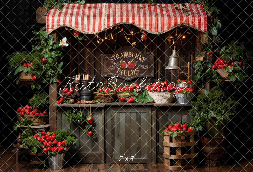 Kate Frühling Pflanze Grünes Erdbeerfeld Hintergrund Entworfen von Emetselch - Kate Backdrop.de