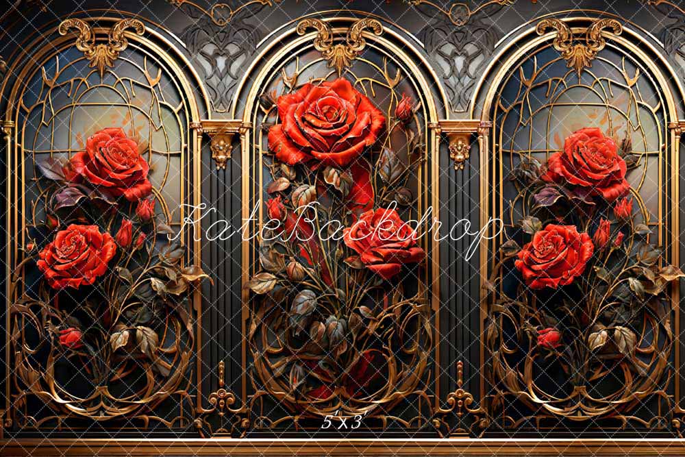 Kate Valentinstag Rose Metall Vintage Wand Hintergrund von Chain Photography - Kate Backdrop.de