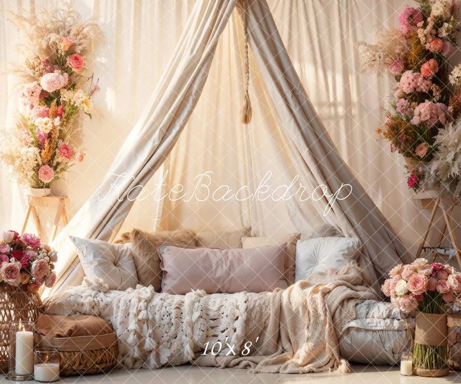 Kate Boho Blumen Sofa Hintergrund von Emetselch - Kate Backdrop.de