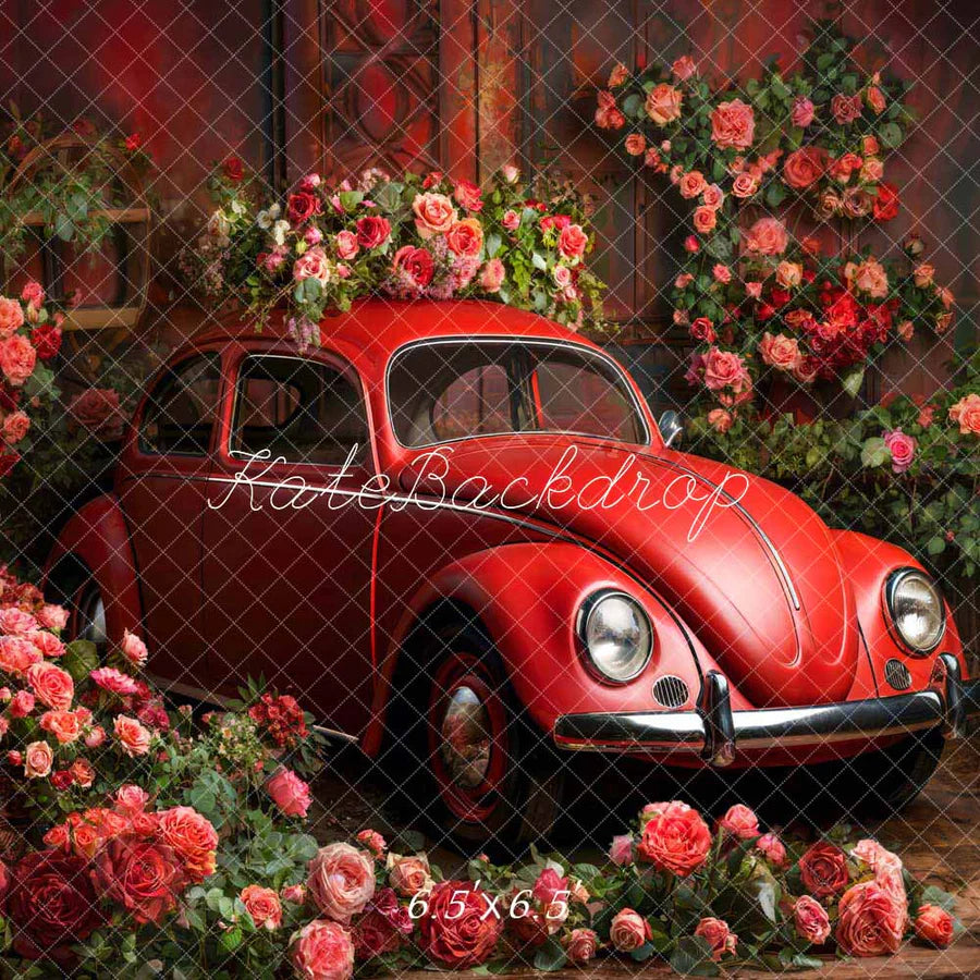 Kate Valentinstag Blume Rot Auto Hintergrund von Emetselch