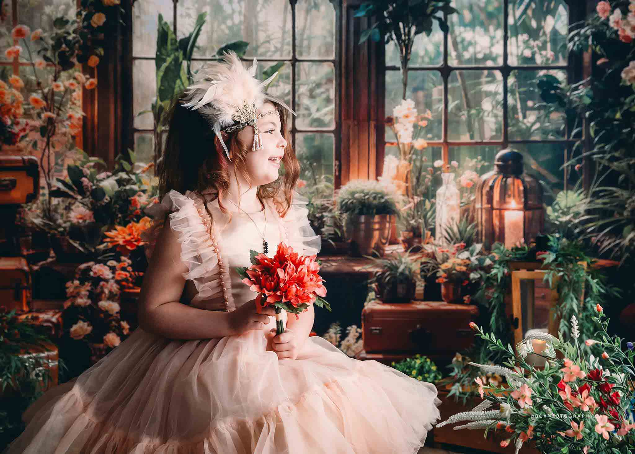 Kate Frühling Grüne Pflanze Fensterzimmer Hintergrund Entworfen von Chain Photography - Kate Backdrop.de