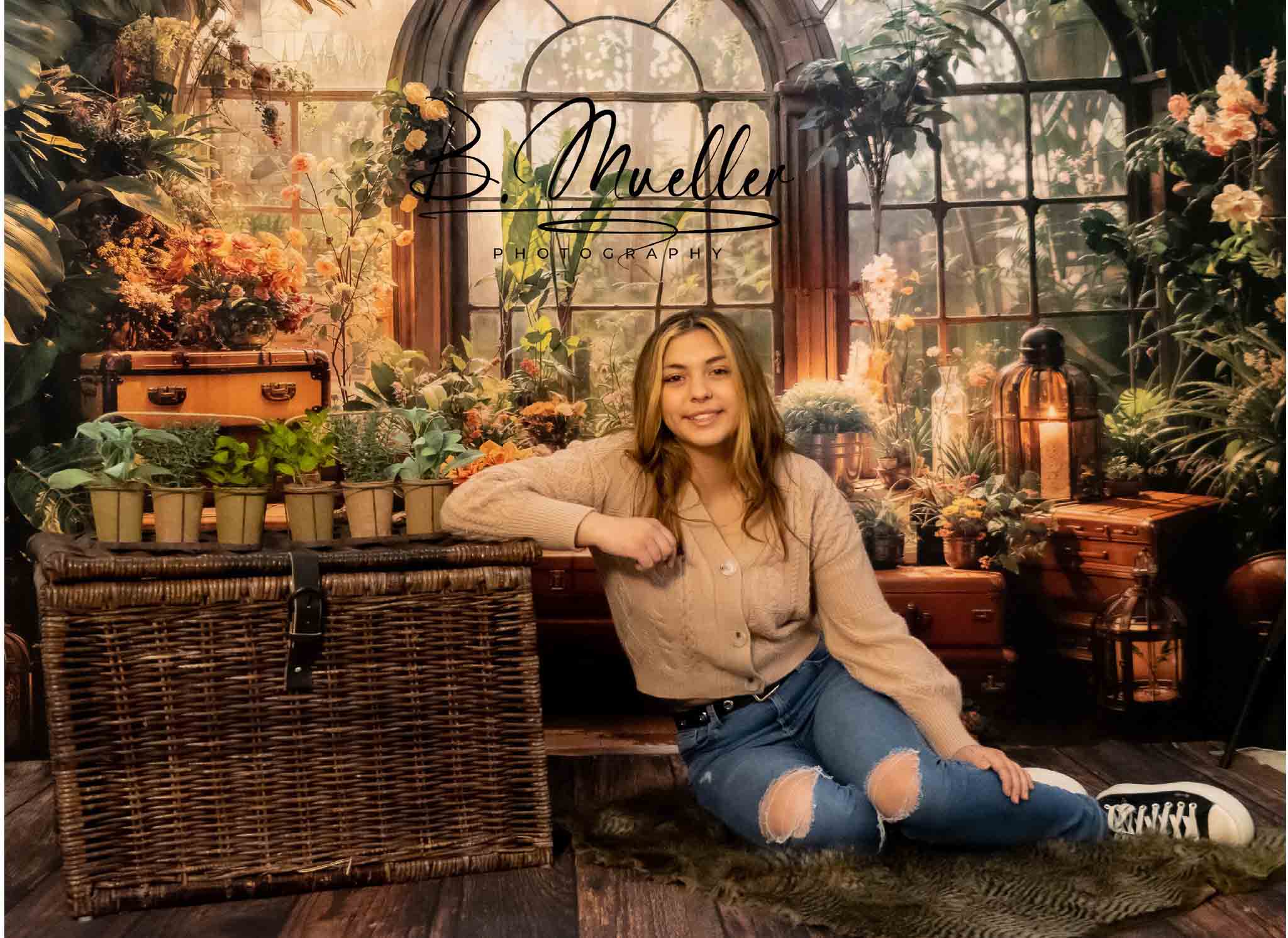 Kate Frühling Grüne Pflanze Fensterzimmer Hintergrund Entworfen von Chain Photography - Kate Backdrop.de