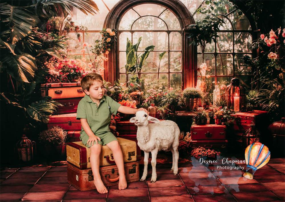 Kate Frühling Grüne Pflanze Fensterzimmer Hintergrund Entworfen von Chain Photography - Kate Backdrop.de